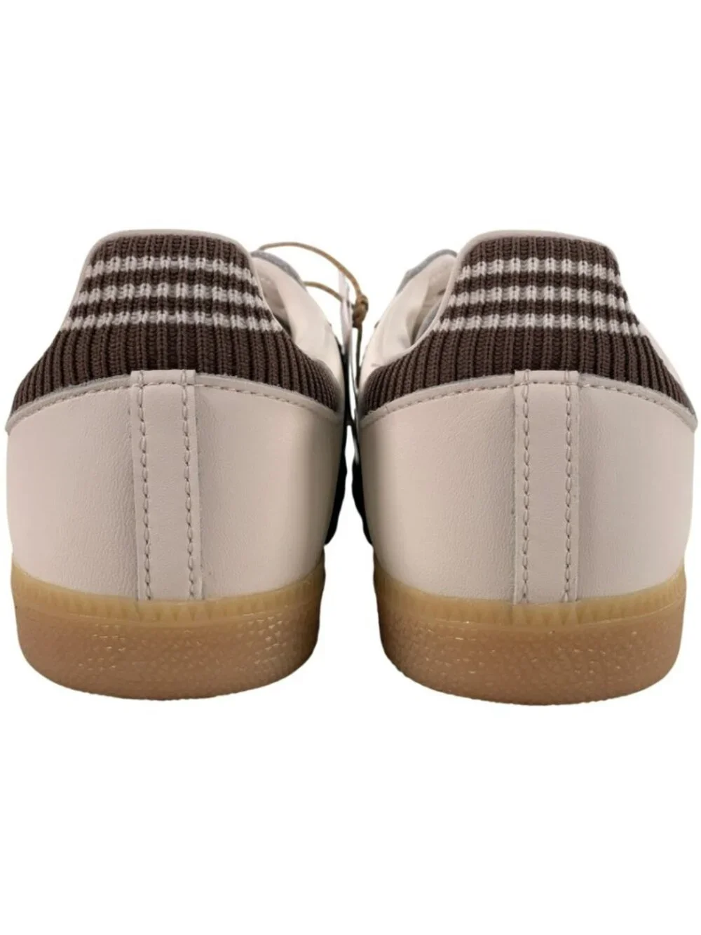 Adidas Samba OG J Shoes White & Brown Athletic Suede Gum Sole Kids Size 5.5 NEW